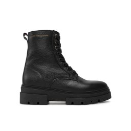 Tommy Hilfiger Bokacsizma Bicolor Leather Lace-Up FW0FW08160 Fekete