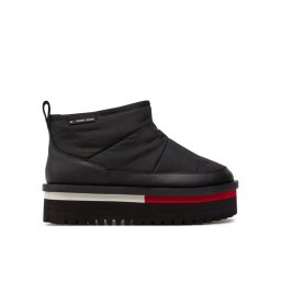 Tommy Jeans Hótaposó Tjw Nylon Flatform Boot Wl EN0EN02689 Fekete