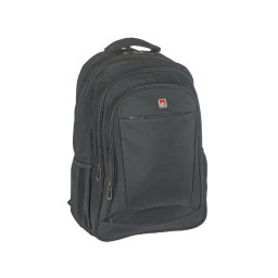 4+2 zsebes laptoptartós fekete vászon hátizsák Adventurer