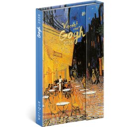 Határidőnapló mágnessel záródó, heti, fehér lapokkal Vincent Van Gogh 130x210 mm, Presco