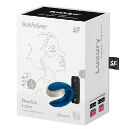 Satisfyer - Luxury Double Love párvibrátor távirányítóval (kék) (APP-os).
