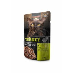 Leonardo pulykahús extra tépett marhahússal alutasakos macskaeledel 16 x 70 g