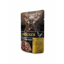 Leonardo csirkehús extra tépett marhahússal alutasakos macskaeledel 16 x 70 g