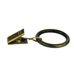 Karnis karika csipesszel fém, antik arany, 16 mm, 10 db / készlet
