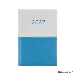 Határidőnapló Contrast A5 napi, fehér lapokkal fehér-világoskék Dayliner 2027.