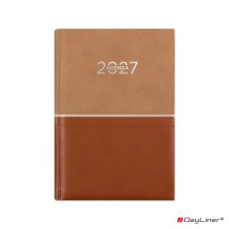 Határidőnapló Fifty A5 napi, fehér lapokkal barna Dayliner 2027.
