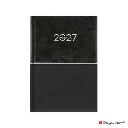 Határidőnapló Fifty A5 napi, fehér lapokkal fekete Dayliner 2027.