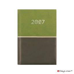Határidőnapló Fifty A5 napi, fehér lapokkal zöld Dayliner 2027.