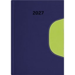 Határidőnapló Memphis A5 napi, fehér lapokkal kék-zöld Dayliner 2027.
