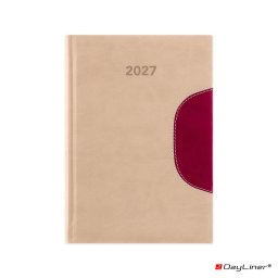 Határidőnapló Memphis B5 heti, fehér lapokkal bézs-padlizsán Dayliner 2027.