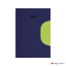 Határidőnapló Memphis B5 heti, fehér lapokkal kék-zöld Dayliner 2027.