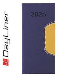 Zsebnaptár Memphis fekvő heti, fehér lapokkal kék-sárga Dayliner 2026.
