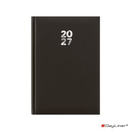 Határidőnapló Pannon A5 napi, fehér lapokkal fekete Dayliner 2027.