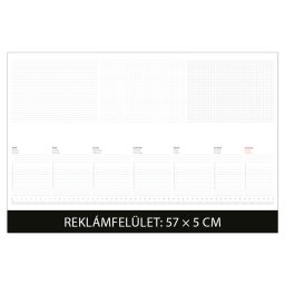 Asztali naptár könyöklő 570 x 380 mm, fehér lapokkal fekete Dayliner 2026.