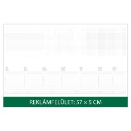 Asztali naptár könyöklő 570 x 380 mm, fehér lapokkal zöld Dayliner 2026.