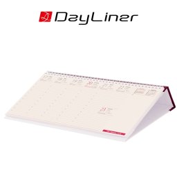 Asztali naptár Kódex 320 x 150 mm, fekvő bordó műbörrel borított tartóval Dayliner 2026.