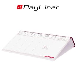 Asztali naptár Oktáv 320 x 150 mm, fehér lapokkal Oktáv fekvő bordó műbörrel borított tartóval Dayliner 2026.