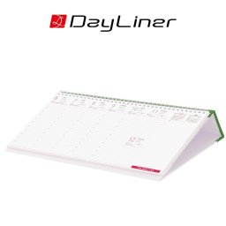 Asztali naptár Oktáv 320 x 150 mm, fehér lapokkal Oktáv fekvő zöld műbörrel borított tartóval Dayliner 2026.