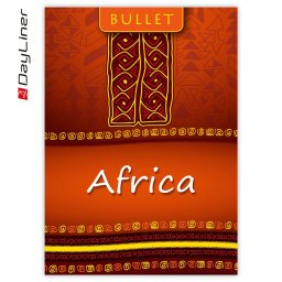 Keménytáblás notesz pontozott vonalozással Colors A5 Bullet, fehér lapokkal Africa Dayliner 2027.