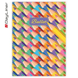 Keménytáblás notesz pontozott vonalozással Colors A5 Bullet, fehér lapokkal Graphite Dayliner 2027.