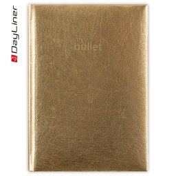 Keménytáblás notesz pontozott vonalozással Mirror A5 Bullet, fehér lapokkal arany Dayliner 2027.