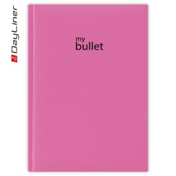 Keménytáblás notesz pontozott vonalozással Pannon A5 Bullet, fehér lapokkal fuchsia Dayliner 2027.