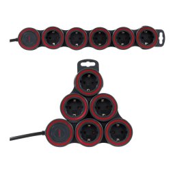 GAO Asztali elosztó "Supraflex" 5-ös kapcsolóval, 1.4m, antracit 250V, 16A, 1.4m, H05VV-F 3x1.5 mm², IP20