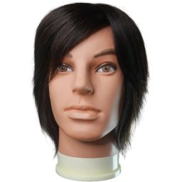 TOTO Hair Company ALEX szemléltetőfej 100% emberi haj 20cm fekete szín 800074