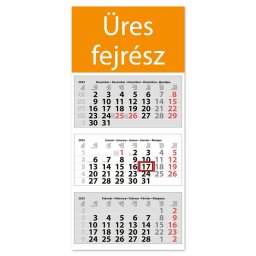 Speditőr naptár 3 tömb, 3 hónap Medium Classic 350 × 755 mm, fehér lapokkal Fejrész üres Dayliner 2025.