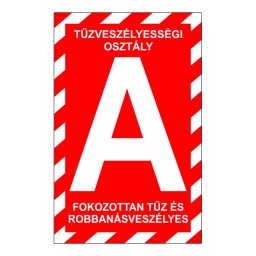 "a" tűzveszélyességi osztály 16x25cm / 1 mm Műanyaglemez