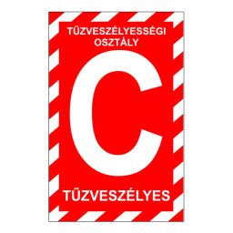 16x25 cm „C” Tűzveszélyességi Osztály Öntapadós Vinil Dekoráció – 1 mm Műanyaglemez