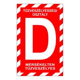 16x25 cm „D” Tűzveszélyességi Fokozat Öntapadós Vinil Dekoráció – 1 mm Műanyaglemez