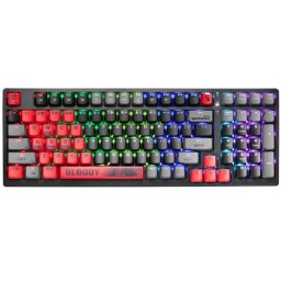 AA4TECH Bloody S98 Sports Mechanikus Billentyűzet – BLMS Red Switch, RGB Világítás, eSport Gaming, Red, US, Vezetékes