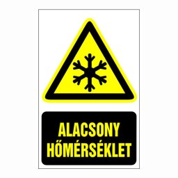 Alacsony Hőmérséklet – 16x25 cm Öntapadós Vinil Figyelmeztető Felirat