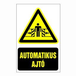 Automatikus Ajtó” Felirat – 16x25 cm / Öntapadós Vinil
