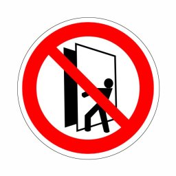Az Ajtót Üzem Közben Kinyitni Tilos!” Felirat – 10x10 cm / Öntapadós Vinil