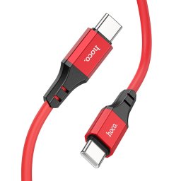 Hoco. X86 Szilikon Gyorstöltő Adatkábel USB C - USB C típusú csatlakozóval Fekete