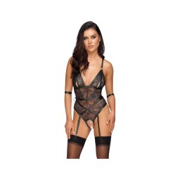 Cottelli Bondage - nyitott body bilinccsel (fekete)