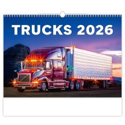 Falinaptár képes 450 × 315 mm, fehér lapokkal Trucks in Action Dayliner 2026.