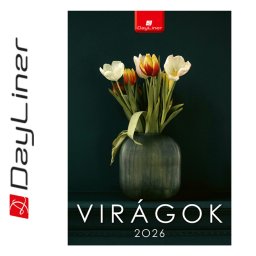 Falinaptár képes 230 x 330 mm, fehér lapokkal Virágok Dayliner 2026.