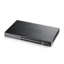 Zyxel XGS2220-30F, L3 hozzáférési switch, 24x1G SFP, 2x10mG RJ45, 4x10G SFP Uplink, 1 év NebulaFlex Pro szolgáltatással