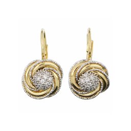 Galaxia spirális mintás sokköves patentzáras fülbevaló, 14kt, 4,13 g