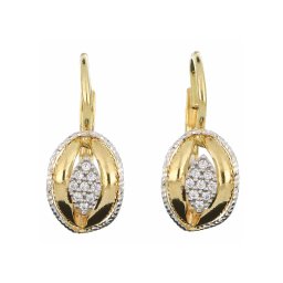 Barackmag alakú sokköves patentzáras fülbevaló, 14kt, 2,43 g