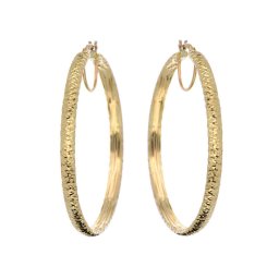 Nagy és 4mm széles sorompózáras karikafülbevaló, 14kt, 7,91 g