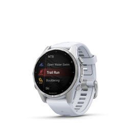 Garmin Fenix 8 Amoled 43mm Whitestone fehér szilikon szíjjal pulzusmérő óra