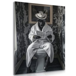 Kép fekete ló újsággal a WC-n
