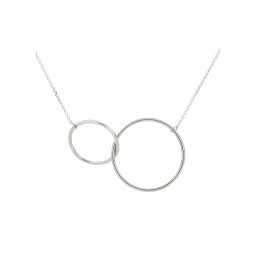 ENDLESS-ENDLESS – két karikás medál vékony anker lánccal, 14kt fehér arany, 42+3 cm, 1,77 g