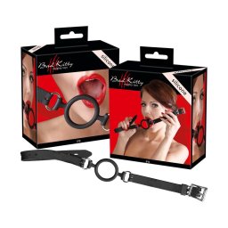 Bad Kitty - szilikon karika szájpecek (fekete)