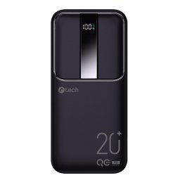 C-TECH Powerbank 20000mAh, Li-Pol, 22.5W, USB-C/USB-A/mikro USB/PD/gyorstöltés/megjelenítés