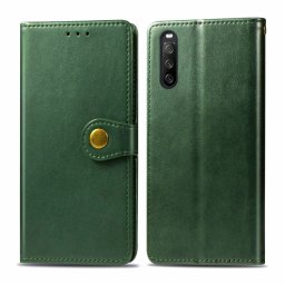 LEATHER BUCKLE Pénztárca tok Sony Xperia 10 III zöld